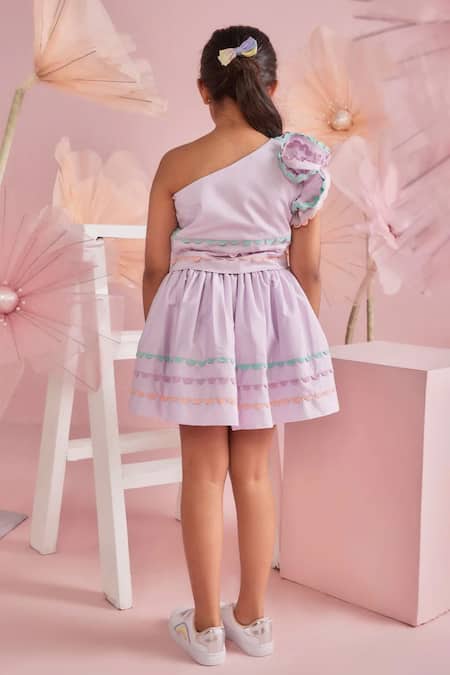 Pnk Isha Arora (Pink) Ruffle Crop Top With Gathered Skirt 