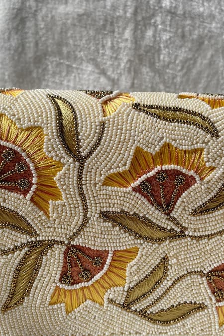 Buy Kreivo By Vamanshi Damania White Embellished Silk Bead Bucket Bag Online at Aza Fashions Buy_Kreivo By Vamanshi Damania_White Embellished Silk Bead Bucket Bag_Online_at_Aza_Fashions