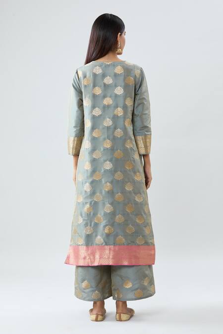 Peenacolada Floral Pattern Round Neck Kurta Pant Set 