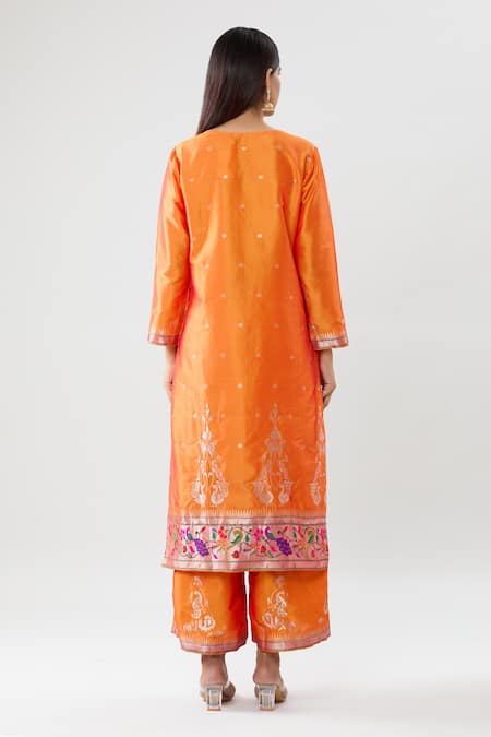 Peenacolada Round Neck Floral Pattern Kurta Pant Set 