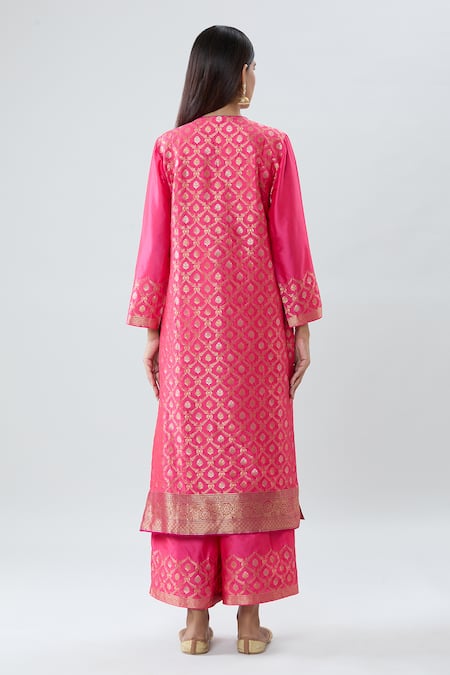 Peenacolada Notched Neck Floral Boota Pattern Kurta Pant Set 