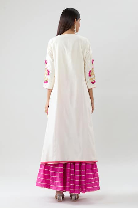 Peenacolada Resham Hand Embroidered Kurta Pant Set 