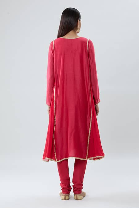 Peenacolada Border Gota Embroidered Anarkali Pant Set 