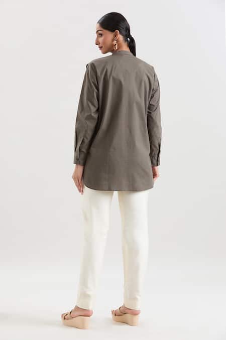 House Of Behram Front Slit Shirt 