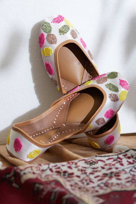 Shop House Of Kosha Multi Color Play Bloom Embroidered Juttis Online at Aza Fashions Shop_House Of Kosha_Multi Color Play Bloom Embroidered Juttis _Online_at_Aza_Fashions