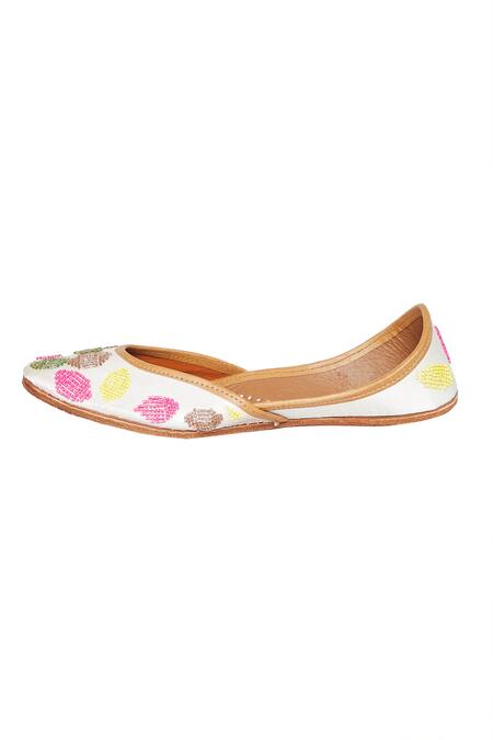 House Of Kosha Multi Color Play Bloom Embroidered Juttis at Aza Fashions House Of Kosha_Multi Color Play Bloom Embroidered Juttis _at_Aza_Fashions