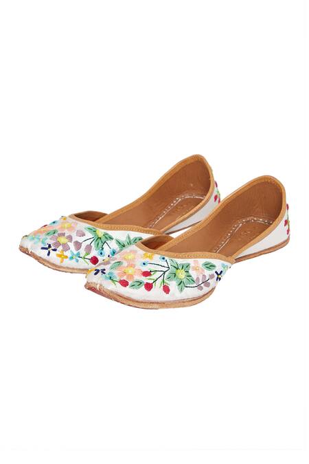 Buy House Of Kosha Multi Color Sequins, Embroidery Rabia Garden Leather Juttis Online at Aza Fashions Buy_House Of Kosha_Multi Color Sequins, Embroidery Rabia Garden Leather Juttis _Online_at_Aza_Fashions