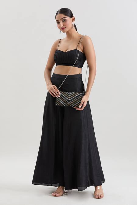 Shop House Of Kosha Black Cut Work, Beads Ziva Cutdana Embellished Clutch Sling Bag Online at Aza Fashions Shop_House Of Kosha_Black Cut Work, Beads Ziva Cutdana Embellished Clutch Sling Bag_Online_at_Aza_Fashions