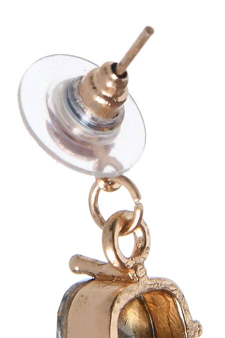 Shop_Amoliconcepts_Blue Smocking, Crystals Swarovski Drop Earrings_Online_at_Aza_Fashions