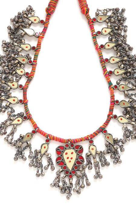 Buy_Amoliconcepts_Silver Plated Tear Drop Pendant Necklace_Online_at_Aza_Fashions