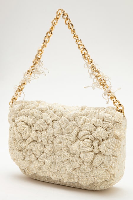 Doux Amour Coco Double Rose Hand Embroidered Bag 
