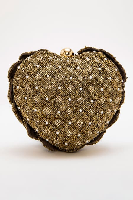Doux Amour Isa Beaded Heart Shaped Bag 