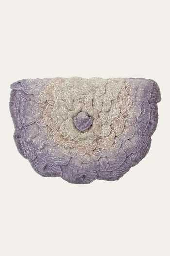 Buy Doux Amour Purple Beads Coco Floral Bloom Hand Embroidered Sling Online at Aza Fashions Buy_Doux Amour_Purple Beads Coco Floral Bloom Hand Embroidered Sling _Online_at_Aza_Fashions
