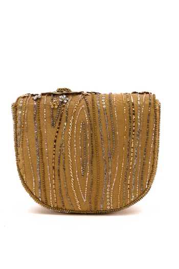 Shop Doux Amour Gold Embellished Fiona Blossom Applique Mini Bag at Aza Fashions Shop_Doux Amour_Gold Embellished Fiona Blossom Applique Mini Bag _at_Aza_Fashions