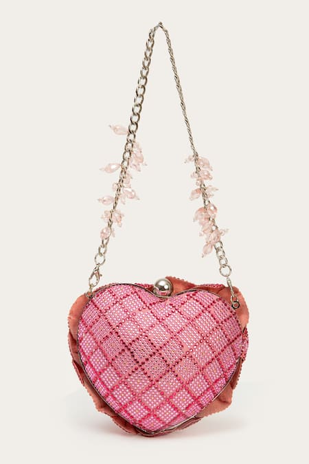 Doux Amour Isa Crystal Embellished Heart Bag 