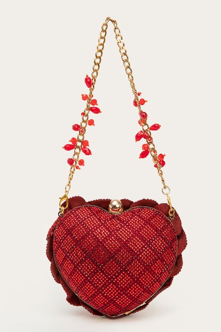 Doux Amour Isa Applique Embellished Heart Bag 