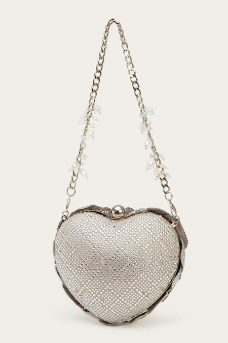 Doux Amour Isa Floral Crystal Embellished Heart Bag 