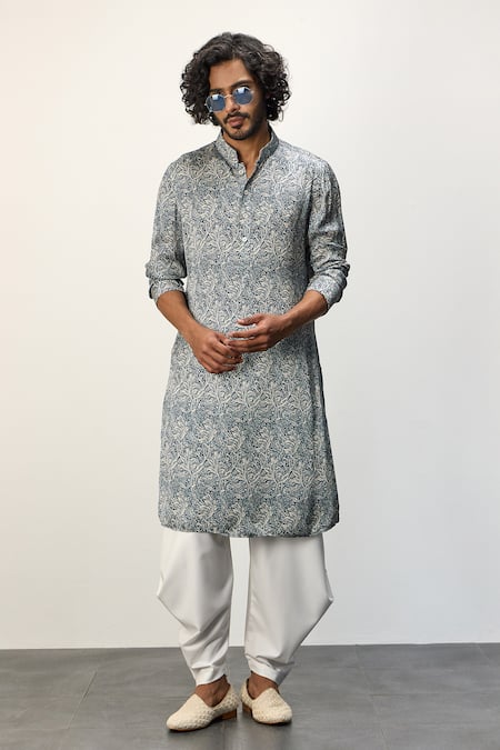 Arjan Dugal Floral Print Kurta & Dhoti Pant Set 