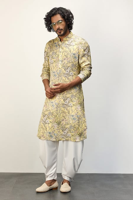 Arjan Dugal Floral Print Kurta & Dhoti Pant Set 