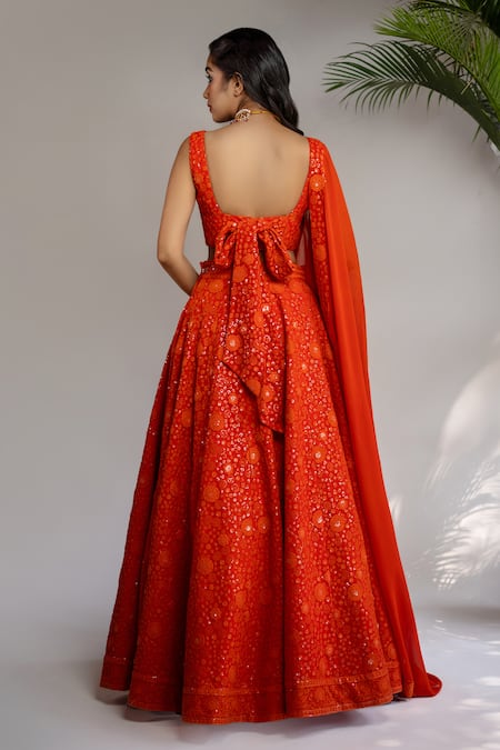 Shahmeen Husain Floral Bloom Chikankari Embroidered Lehenga Set 