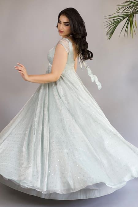 Shahmeen Husain Sequin Embroidered Anarkali With Dupatta 