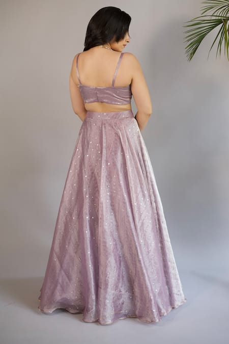 Shahmeen Husain Sequin Embroidered Cape Lehenga Set 