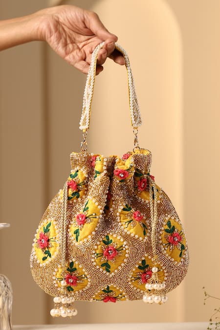 SWABHIMANN Embroidered Potli Bag 