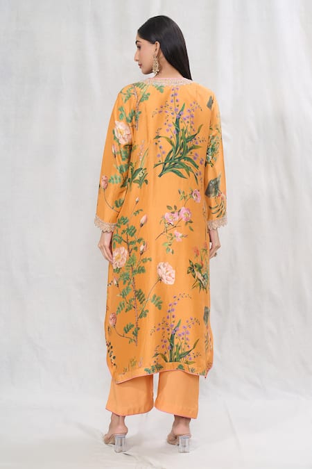 Anushree Reddy Floral Print Straight Kurta & Pant Set 