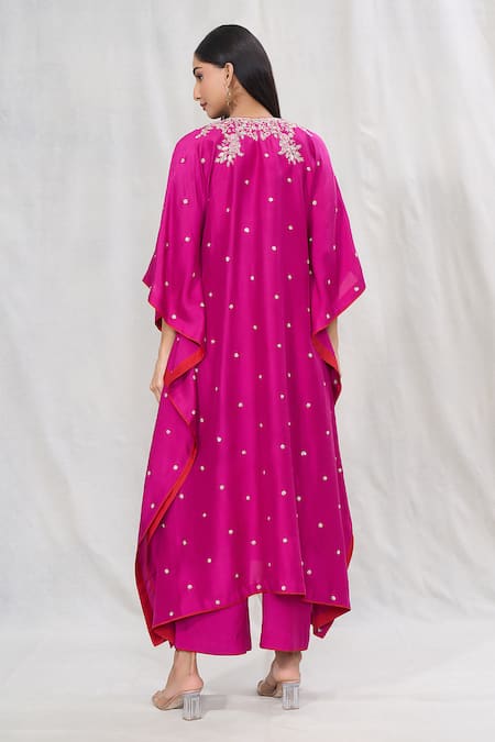 Anushree Reddy Floral Sequin Embroidered Kaftan With Pant 