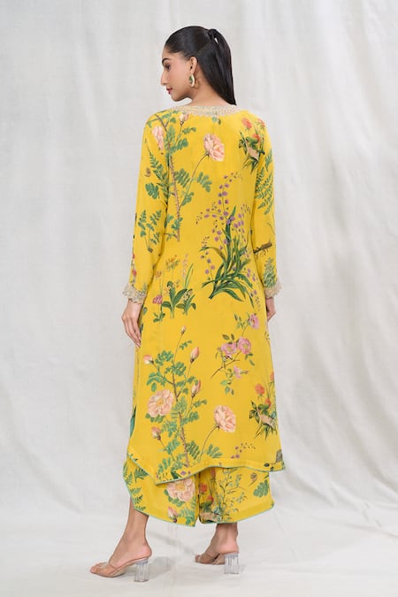 Anushree Reddy Blossom Print Straight Kurta & Pant Set 