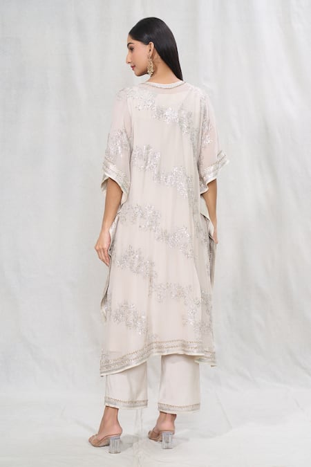 Anushree Reddy Sequin Embroidered Kaftan & Pant Set 
