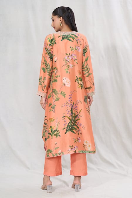 Anushree Reddy Printed Straight Kurta & Solid Pant Set 