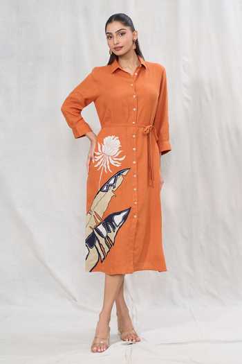 knee length dresses for ladies Rove Women's Linen Shirt Oversized main image 1