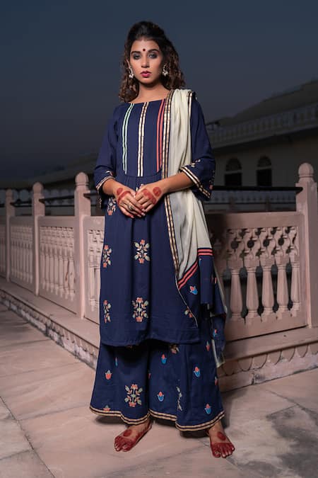 The Home Affair Morrocan Print Kurta Pant Set 