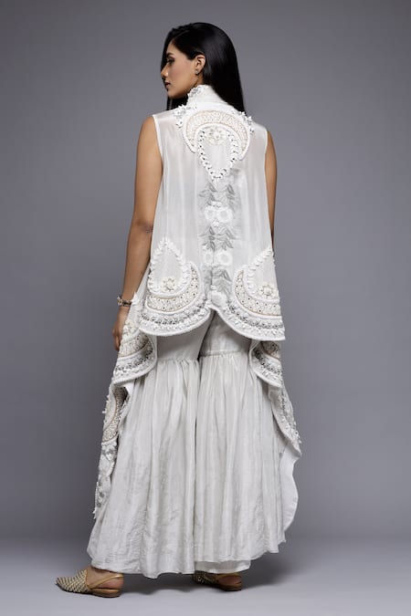 Sonali Gupta Mughal Chand Embroidered Cape & Gharara Set 