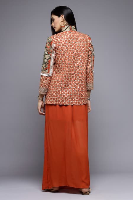 Sonali Gupta Aari Embroidered Jacket & Skirt Set 