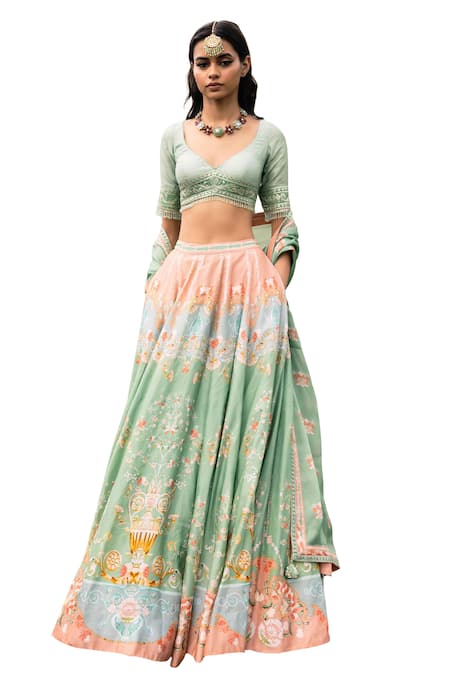 Falguni Shane Peacock Pixi Printed Lehenga Set 