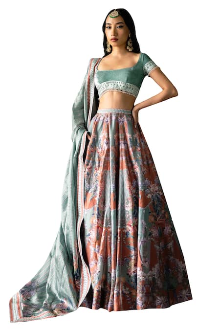 Falguni Shane Peacock Harmonia Printed Lehenga Set 