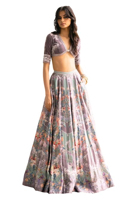 Falguni Shane Peacock Nesoi Printed Lehenga Set 