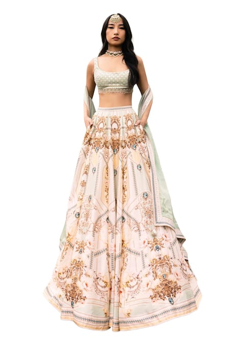 Falguni Shane Peacock Asteria Printed Lehenga Set 