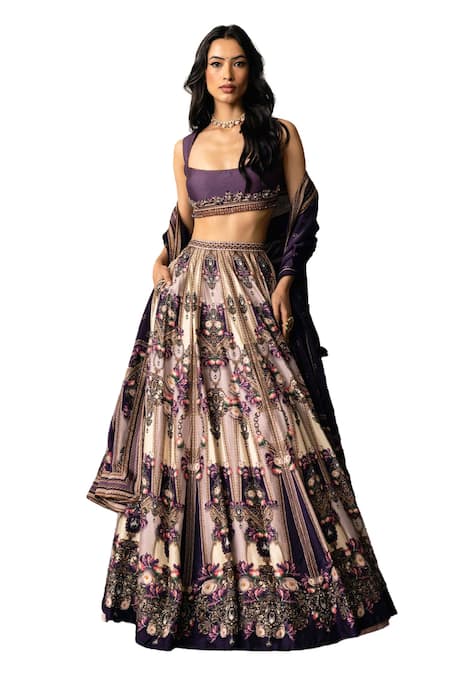 Falguni Shane Peacock_Althea Printed Lehenga Set _Online_at_Aza_Fashions