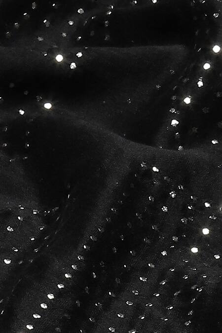 Shop Abraham And Thakore Black Chanderi Embroidery Collared Embellished Full Sleeve Shirt Shop_Abraham And Thakore_Black Chanderi Embroidery Collared Embellished Full Sleeve Shirt