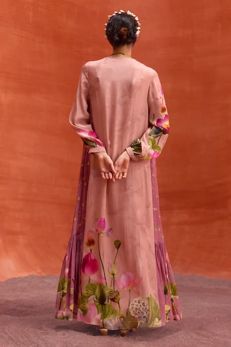 Kalista Naira Jalabiya Lotus Bloom Print Maxi Dress 