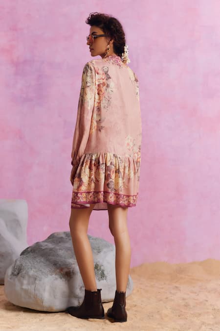 Kalista Tiffiny Floral Pattern Embroidered Dress 
