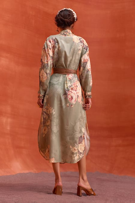 Kalista Tiffiny Floral Pattern Shirt Dress 