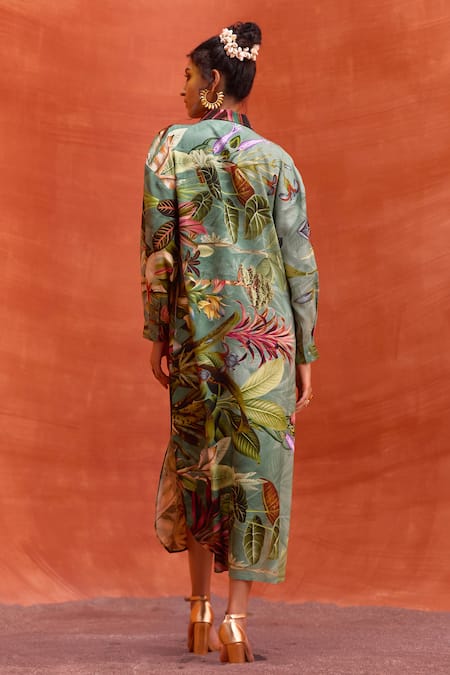 Kalista Elara Floral Pattern Bishop Sleeve Dress 