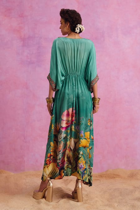 Kalista Bianca Botanic Fleur Print Kaftan 