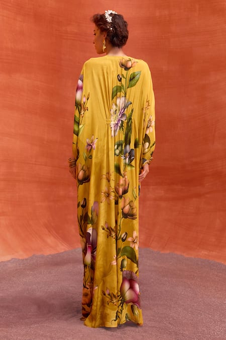 Kalista Maisha Tulip Garden Print Draped Kaftan 