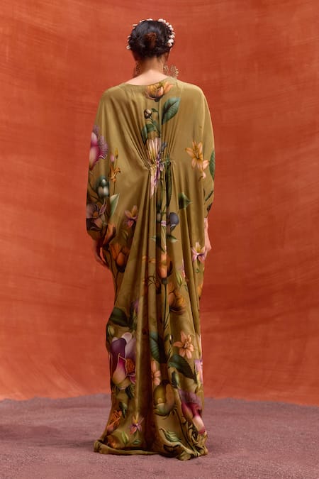 Kalista Maisha Tulip Bloom Print Draped Kaftan 