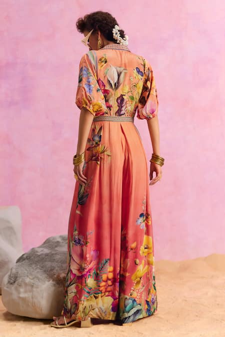 Kalista Floriana Bloom Print Collared Jumpsuit 